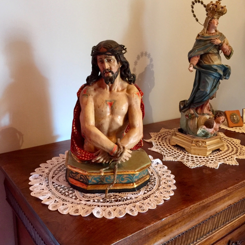 ECCE HOMO, statua lignea settecento.
