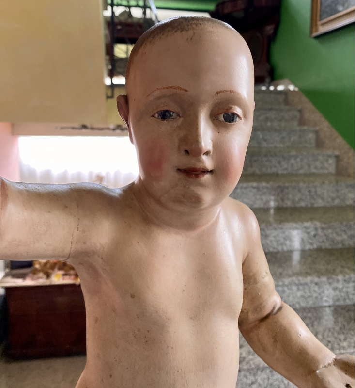 IL PRIMO RE. Bambinello ligneo antico