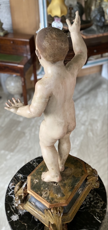 IL PRIMO RE. Bambinello ligneo antico