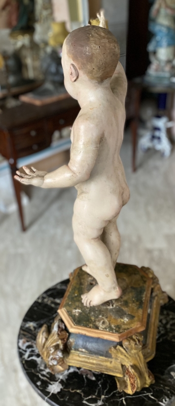IL PRIMO RE. Bambinello ligneo antico