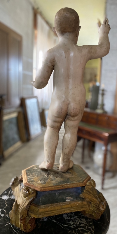 IL PRIMO RE. Bambinello ligneo antico